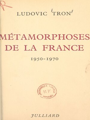 cover image of Métamorphoses de la France